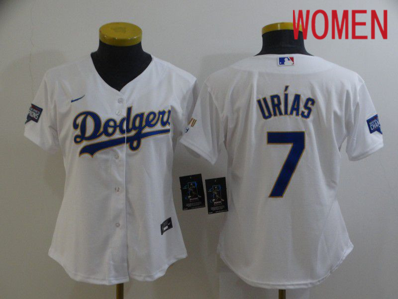 Women Los Angeles Dodgers #7 Urias White Game 2021 Nike MLB Jersey1->los angeles angels->MLB Jersey